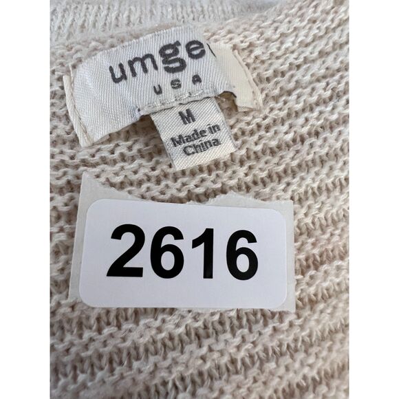 Umgee Women's V-Neck Cream Oatmeal Textured Knit Sweater Size M - Picture 9 of 9